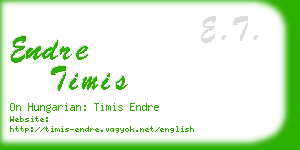 endre timis business card